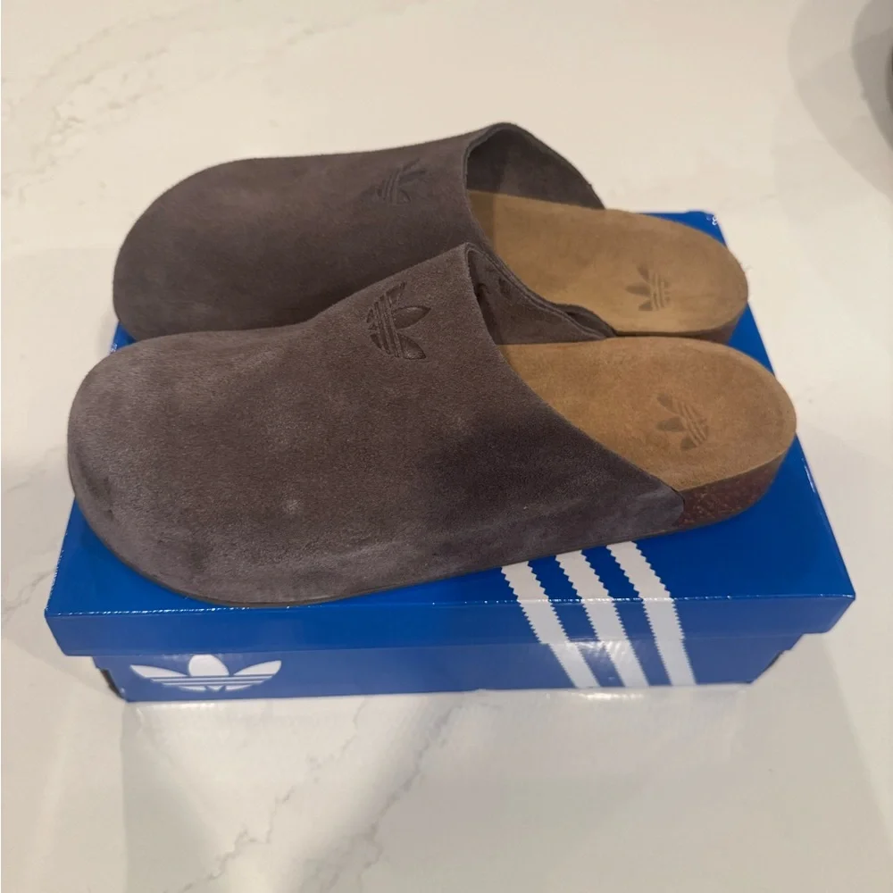 Adidas Men's Charcoal Suede Slip-On Loafers